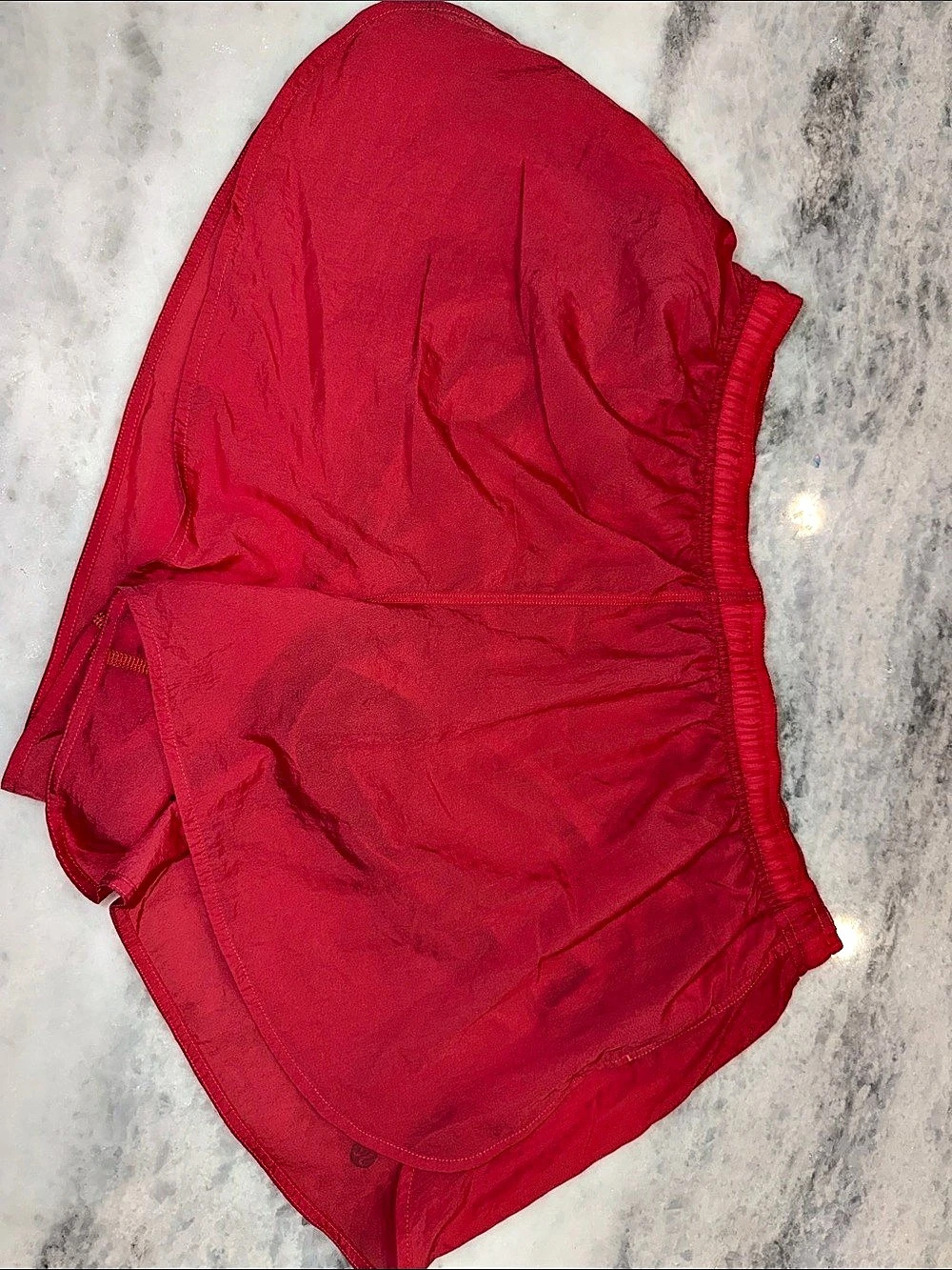 Lululemon Dolphin-Hem Mid-Rise Running Short 3" Red Medium